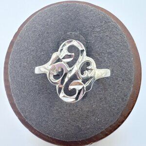 Openwork Scroll Design Band Ring VTG Solid Sterling Silver 925 Size 6.75